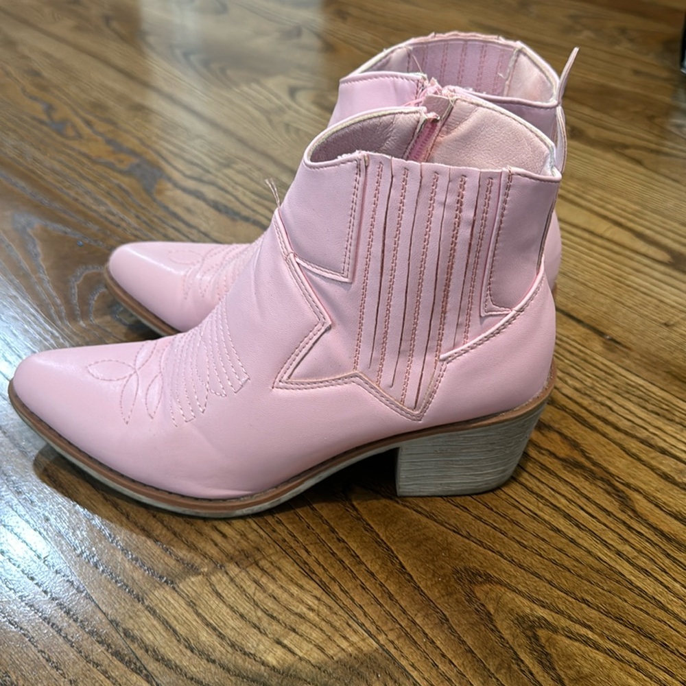 Pink ankle boots